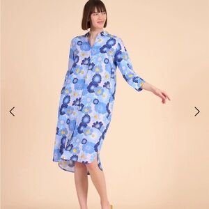 Oilily Floral Blue Shirt Dress